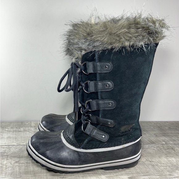 Sorel NL3481 Joan of Arctic Women’s Waterproof Black Leather Booties Boots Sz 9 - Picture 5 of 9